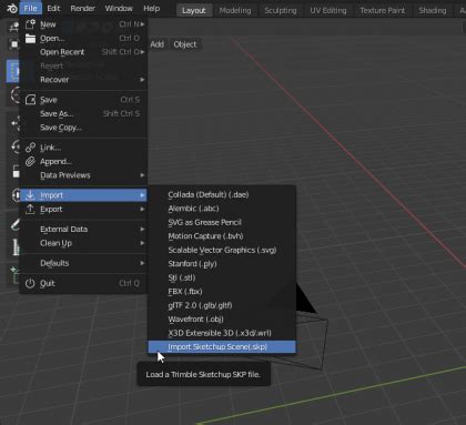 Importing SketchUp files to Blender 2.93 (2021 SKP).